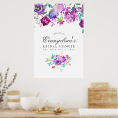 パープル&ミントフローラブライダルシャワーへようこそ ポスター (キッチン)
