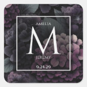 パープル ムーディー フラワー スクエアシール (正面)
