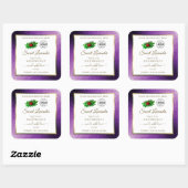 パープル メタリック グリッター ホワイト 製品ラベル ロゴ スクエアシール (シート)