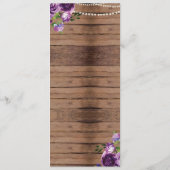 パープル メニュー ウェディング レセプション 木のお花 (裏面)