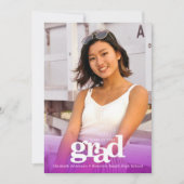 パープル モダン ボールド グラデーション パーティ シンプル エレガント 招待状 (正面)