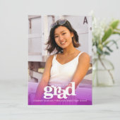 パープル モダン ボールド グラデーション パーティ シンプル エレガント 招待状 (スタンド正面)