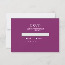 パープル モダン ミニマリスト ウェディング RSVP カード