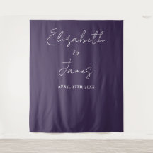 パープル モダン ミニマル ウェディング フォト バックドロップ