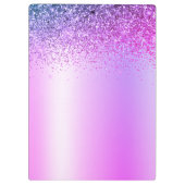パープル モノグラム グリッター スパークル ガーリー スクリプト クリップボード (裏面)