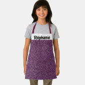 パープル&ユニークホワイトスパークリキッズキッズ名前をカスタムする エプロン (インサイチュ)