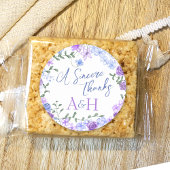 パープル&ライトブルーフローラリース結婚ズモノグラム ラウンドシール