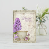 パープル ライラックの結婚前お茶会 招待状 (スタンド正面)