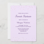 パープル ライラック スイート 16 パーティー ドレス 16歳の誕生日 招待状 (裏面)