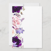 パープル ライラック ピンク ローズ フローラル ホワイト スイート 16 パーティー 招待状 (裏面)