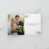 パープル ライラック ホワイト フラワーフォト ありがとうカード サンキューカード (内部)