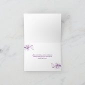 パープル ライラック ホワイト フラワーレス サンクス カード (内部)