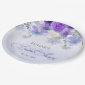 パープル ライラック ライフタイム オブ バタフライ ブライダル シャワー ペーパープレート (アングル)