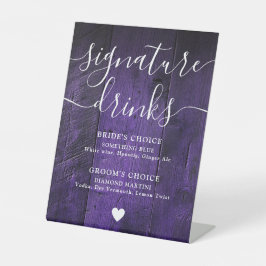 パープル ラスティック ウッド ボーホー バーン シグネチャードリンクス 台座サイン