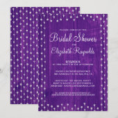 パープル ラスティック カントリー ブライダル シャワー インビテーション (正面/裏面)