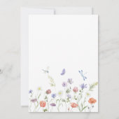 パープル ラスティック ワイルドフラワーズ ベイビーシャワー 招待状 (裏面)