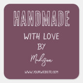パープル |ラブスクエアステッカーで手作り スクエアシール (正面)