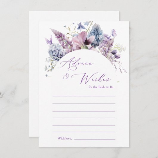 パープル+ラベンダーフローラアドバイスカード エンクロージャーカード (正面/裏面)