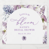 パープル+ラベンダーフローラシャンパンボトルラベル スパークリングワインラベル (シングルラベル)