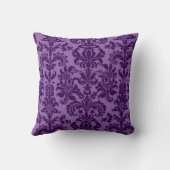 パープル&ラベンダーフローラダマスク クッション (裏面)