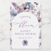 パープル+ラベンダーフローラミニワインボトルラベル ワインラベル (シングルラベル)