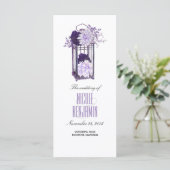 パープル&ラベンダーフローラランタン結婚式 プログラム (スタンド正面)