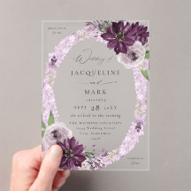 パープル&ラベンダーフローラ結婚リングや輪のV2