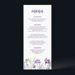 パープル&ラベンダーワイルドフラワー結婚のフローラ メニュー<br><div class="desc">この結婚メニューは底に美しい紫とラベンダーの野草と緑の草を組み合わせた野外の庭や野原の外観を結婚特徴とする。</div>