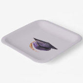 パープル&ラベンダー卒業キャップ紙プレート ペーパープレート (傾斜あり)