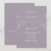 パープル ラベンダー ウェディング 招待状 (正面/裏面)
