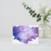 パープル·ラベンダー·ウォーターカラーズ·ユー·ディスカウント 割引カード (スタンド正面)