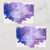 パープル·ラベンダー·ウォーターカラーズ·ユー·ディスカウント 割引カード (正面/裏面)
