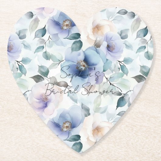 パープル ラベンダー クリーム フラワー ペーパーコースター (正面)