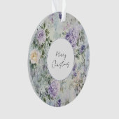 パープル ラベンダー クリーム ローズ フローラル ブライダル シャワー オーナメント (正面)
