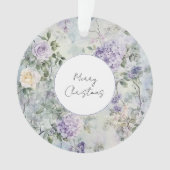 パープル ラベンダー クリーム ローズ フローラル ブライダル シャワー オーナメント (正面)