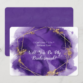 パープル ラベンダー ゴールド あなたは私のブライズメイドになってくれますか 招待状