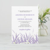 パープル ラベンダー ナチュラル モダン フラワー ウェディング 招待状 (スタンド正面)