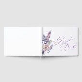 パープル＋ラベンダー フラワーのゲストブック ゲストブック (全面)