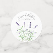 パープル ラベンダー フラワーズ 水彩 ウェディング コンフェッティ (スモール正面)