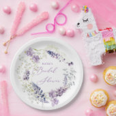 パープル + ラベンダー フラワーペーパー プレート (パーティー)