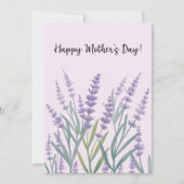 パープル ラベンダー フローラル ハッピー マザーズ デイ シーズンカード (正面)