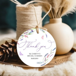 パープル ラベンダー ブライダルシャワー サンクス フェイバータグ