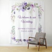 パープル ラベンダー & ホワイト アネモネ 花柄 | タペスト タペストリー (インサイチュ)