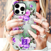 パープル ラベンダー モノグラム フラワー Case-Mate iPhoneケース