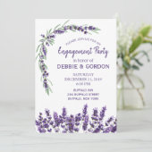 パープル ラベンダー リラックマ フラワー ウェディング 婚約 招待状 (スタンド正面)
