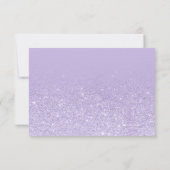 パープル ラベンダー 偽 グリッター オンブレ フラワーガール 招待状 (裏面)