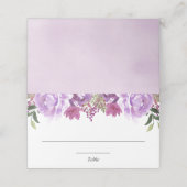 パープル ラベンダー 花のエレガントな名札 プレイスカード (外部開封)