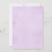 パープル ラベンダー 花の女の子 ベイビー ブランシュ シャワー 招待状 (裏面)