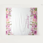 パープル ラベンダー 花の結婚式 フォトブース背景 タペストリー (正面(横))