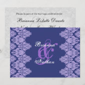 パープル&ラベ王室のンダーダマスクウェディング招待状 招待状 (正面/裏面)